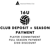 2025-2026 Volleyball Club 16U Deposit + Full Season Payment